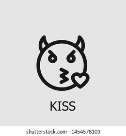 Outline kiss vector icon. Kiss illustration for web, mobile apps, design. Kiss vector symbol.