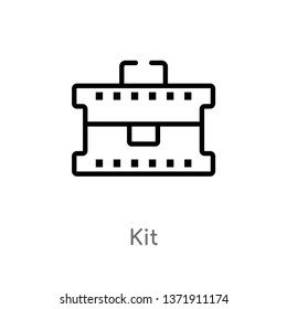 outline kit vector icon. isolated black simple line element illustration from alert concept. editable vector stroke kit icon on white background