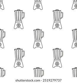 outline kitchen blender seamless pattern, vector repeat geometric for any design