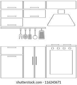 Outline kitchen silhouette