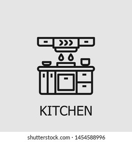 Outline kitchen vector icon. Kitchen illustration for web, mobile apps, design. Kitchen vector symbol.