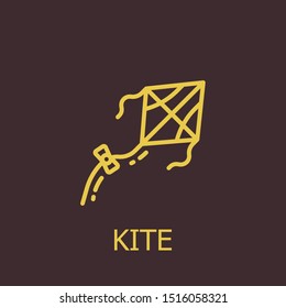 Outline kite vector icon. Kite illustration for web, mobile apps, design. Kite vector symbol.