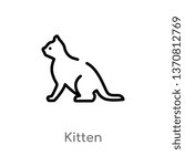 outline kitten vector icon. isolated black simple line element illustration from animals concept. editable vector stroke kitten icon on white background