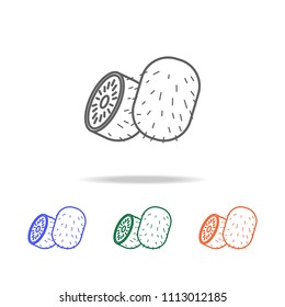 Outline kiwi fruit icon. Elements of fruits and vegetables in multi colored icons. Premium quality graphic design icon. Simple icon for websites, web design, mobile app on white background