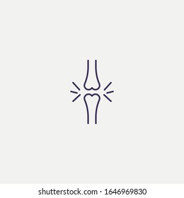 Outline knee bone icon.knee bone vector illustration. Symbol for web and mobile