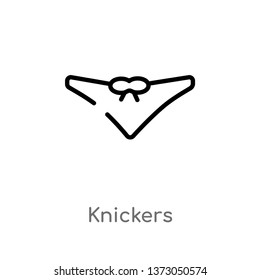 outline knickers vector icon. isolated black simple line element illustration from clothes concept. editable vector stroke knickers icon on white background