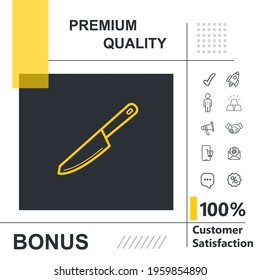 Outline knife vector thin line icon with modern background
