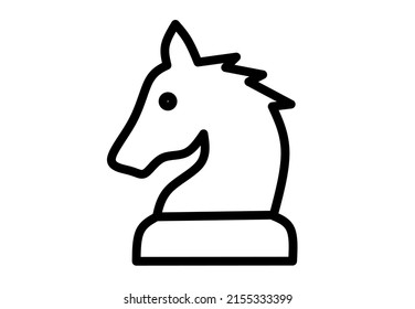 outline of knight chess piece