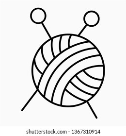 Outline knitting needle vector icon