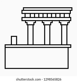 Outline Knossos palace vector icon