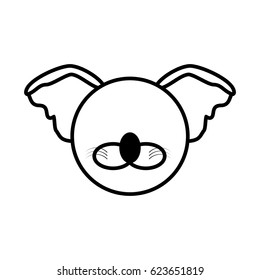 outline koala head animal