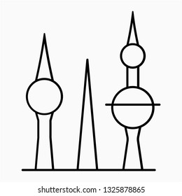 Outline kuwait tower pixel perfect vector icon