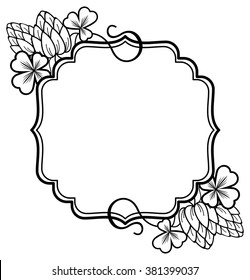 Outline label with floral contours