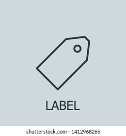 Outline label vector icon. Label illustration for web, mobile apps, design. Label vector symbol.