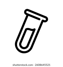 Outline laboratory test tube with liquid sample scientific research equipment clearly