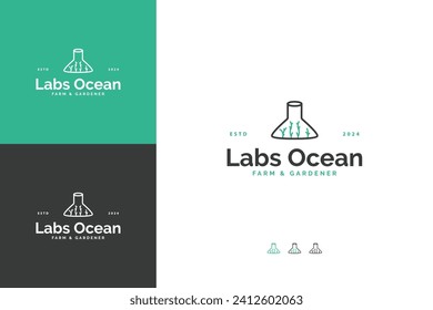 outline labs coral icon logo design vector illustration for business, study, company and community. simple labs coral and reef with modern, elegant and minimalist styles