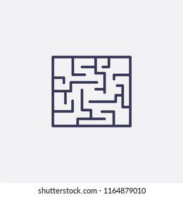 Outline labyrinth icon illustration,vector lost sign symbol
