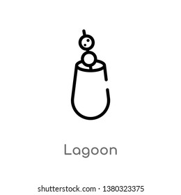 outline lagoon vector icon. isolated black simple line element illustration from drinks concept. editable vector stroke lagoon icon on white background