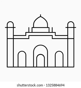 Outline Lalbagh Fort pixel perfect vector icon