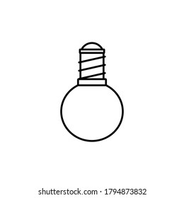Outline lamp icon. Bulb vector illustration isolated on white background