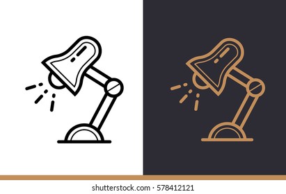 Outline LAMP icon for education. Vector line icons suitable for info graphics, print media and interfaces 