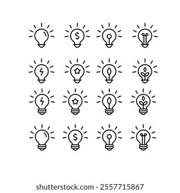 Outline Lamp Icon Vector Design