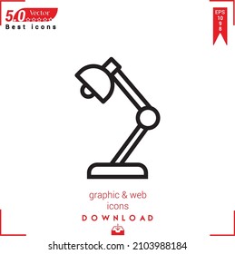 Outline lamp Icon. lamp icon vector isolated on white background. Graphic design, material-design, Best sellers 2022 icons, mobile application, UI UX design, EPS 10 format vector
