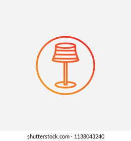 Outline lamp icon,gradient illustration,vector light sign symbol