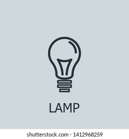 Outline lamp vector icon. Lamp illustration for web, mobile apps, design. Lamp vector symbol.