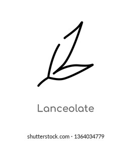 outline lanceolate vector icon. isolated black simple line element illustration from nature concept. editable vector stroke lanceolate icon on white background