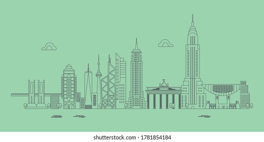 Skyline der Leitmarken - Vektorgrafik