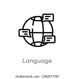 outline language vector icon. isolated black simple line element illustration from job resume concept. editable vector stroke language icon on white background