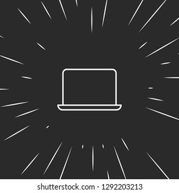 Outline laptop icon illustration isolated vector sign symbol