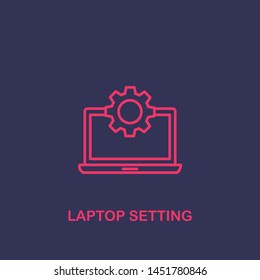 Outline laptop setting icon.laptop setting vector illustration. Symbol for web and mobile