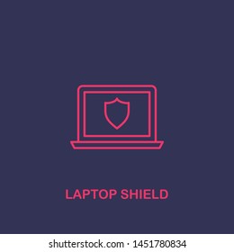 Outline laptop shield icon.laptop shield vector illustration. Symbol for web and mobile