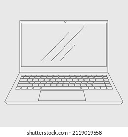 Umrissende Notebook-Vektorgrafik für Design und Buch