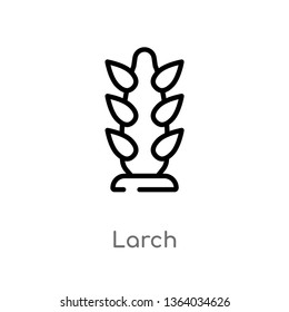 outline larch vector icon. isolated black simple line element illustration from nature concept. editable vector stroke larch icon on white background