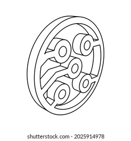 The outline of a large electrical board symbol is made with black lines. 3D view of the object in perspective. Vector illustration on white background - Powered by Shutterstock - Get 15% off with code: PIKWIZARD15