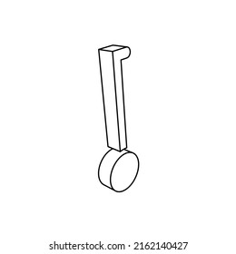 The outline of a large gyroscooter is made with black lines. 3D view of the object in perspective. Vector illustration on white background