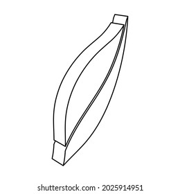 The outline of a large leaflet symbol is made with black lines. 3D view of the object in perspective. Vector illustration on white background