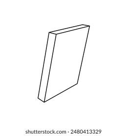 The outline of a large parallelogram symbol is made with black lines. 3D view of the object in perspective. Vector illustration on white background
