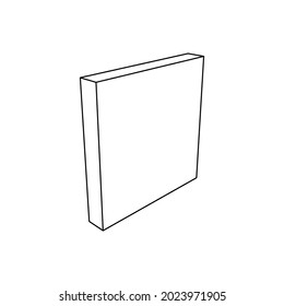 The outline of a large rectangle is made with black lines. 3D view of the object in perspective. Vector illustration on white background