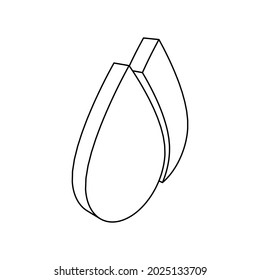 The outline of a large water drop symbol is made with black lines. 3D view of the object in perspective. Vector illustration on white background