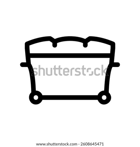 Outline large wheeled dumpster bin full of waste bulk refuse collection container clearly visible