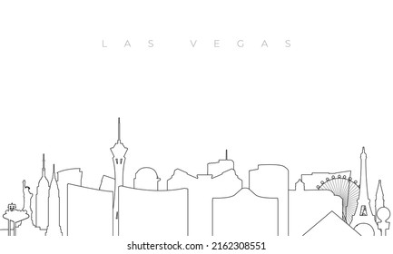 Outline Las Vegas skyline. Trendy template with Las Vegas city buildings and landmarks in line style. Stock vector design. 