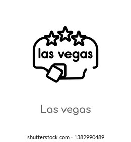 outline las vegas vector icon. isolated black simple line element illustration from maps and flags concept. editable vector stroke las vegas icon on white background