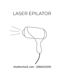 Outline laser epilator icon. Vector illustration isolated on white background