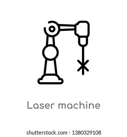 outline laser machine vector icon. isolated black simple line element illustration from electronic devices concept. editable vector stroke laser machine icon on white background
