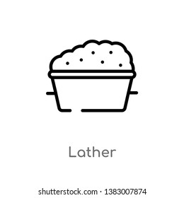 outline lather vector icon. isolated black simple line element illustration from hygiene concept. editable vector stroke lather icon on white background