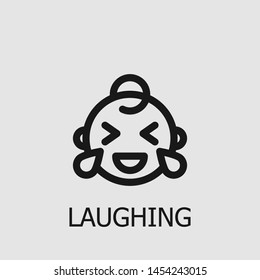 Outline laughing vector icon. Laughing illustration for web, mobile apps, design. Laughing vector symbol.